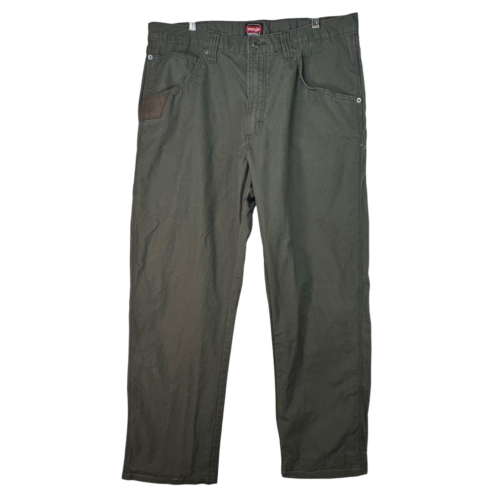 Wrangler Workwear Mens‎ 36x30 Green Ripstop Carpenter Utility Pants HEMMED